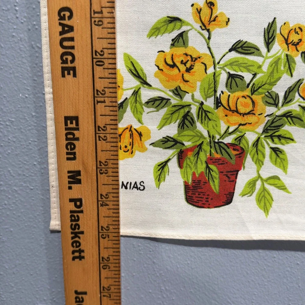 Vintage 1983 Popular House Plants Linen Calendar Tea Towel Wall Hanging Retro